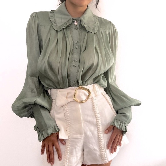 AJE Idealist Shirt • Dusty Sage • RRP $295 Tags attached NEVER WORN - Picture 2 of 10